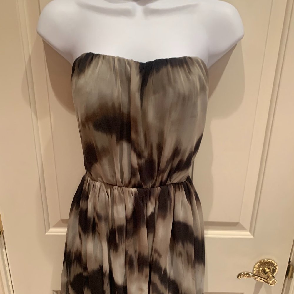 Strapless Empire Waist Grey Dress, Size Small